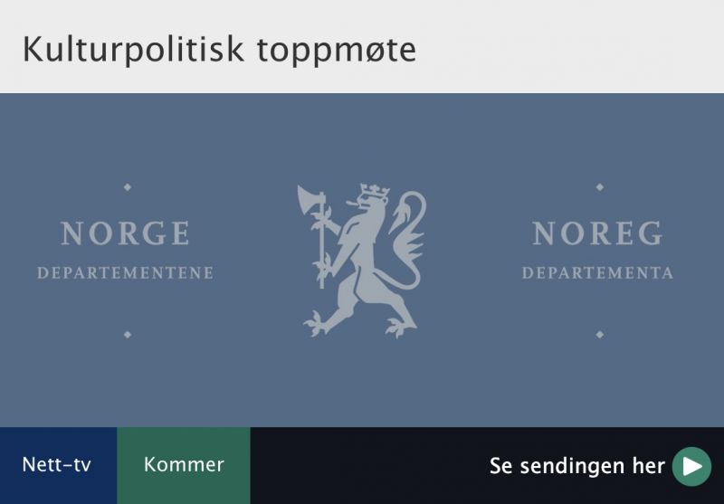Skjermbilde fra den kommende nett-tv-sendingen på regjeringen.no