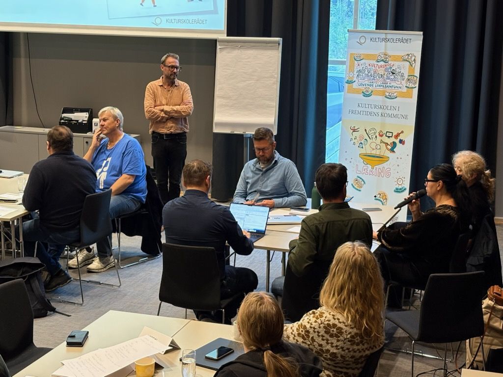 Bil der fra siste samling i Kulturskolen i fremtidens kommune (KFK)