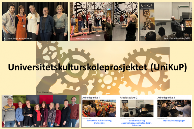 Bildekollasj som viser litt av aktiviteten i UniKuP. .